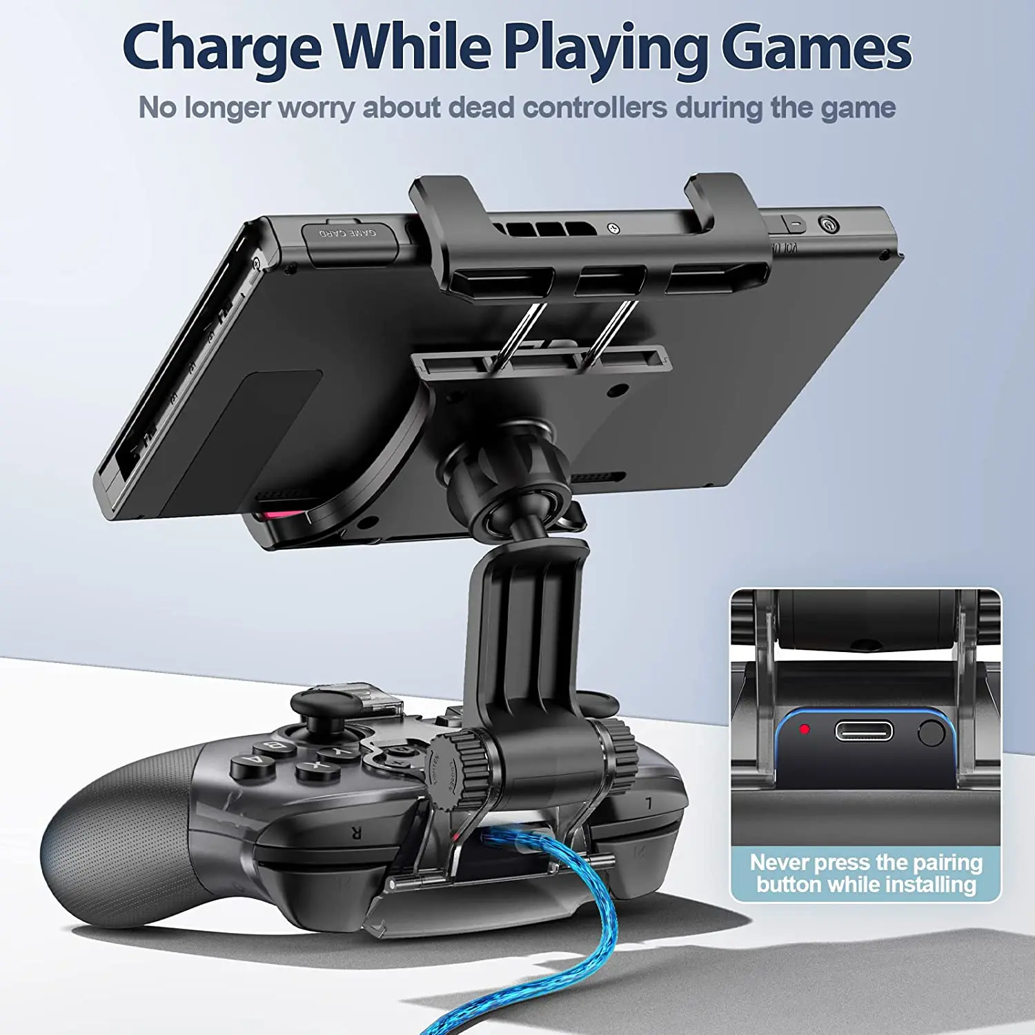 قابل للتعديل التبديل برو تحكم مقبض قوس لعبة الملحقات غمبد كليب حامل مشابك جبل