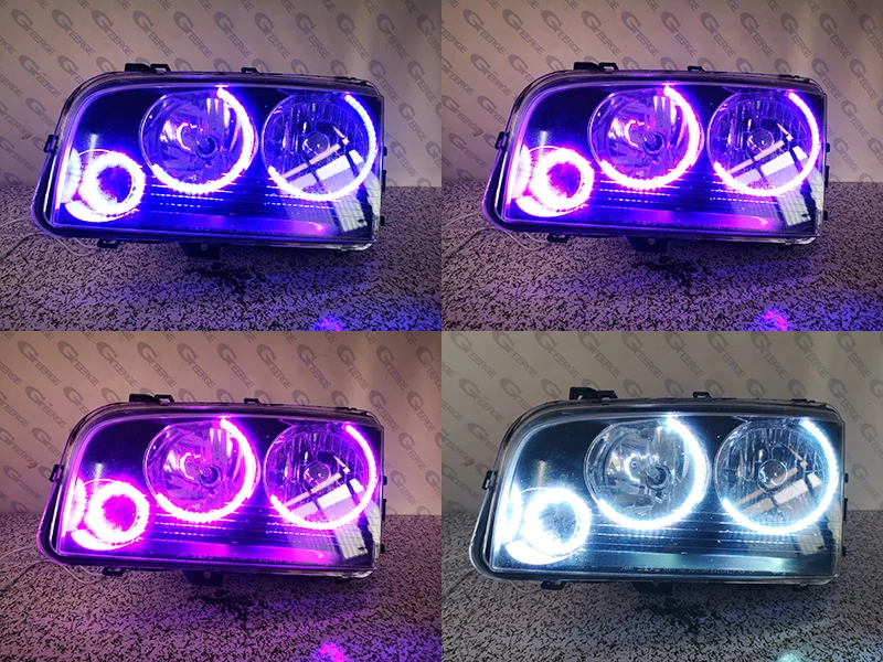 For Dodge Charger 2006 2007 2008 2009 2010 RF Remote Bluetooth-Compatible App Multi-Color Ultra Bright RGB LED Angel Eyes Light