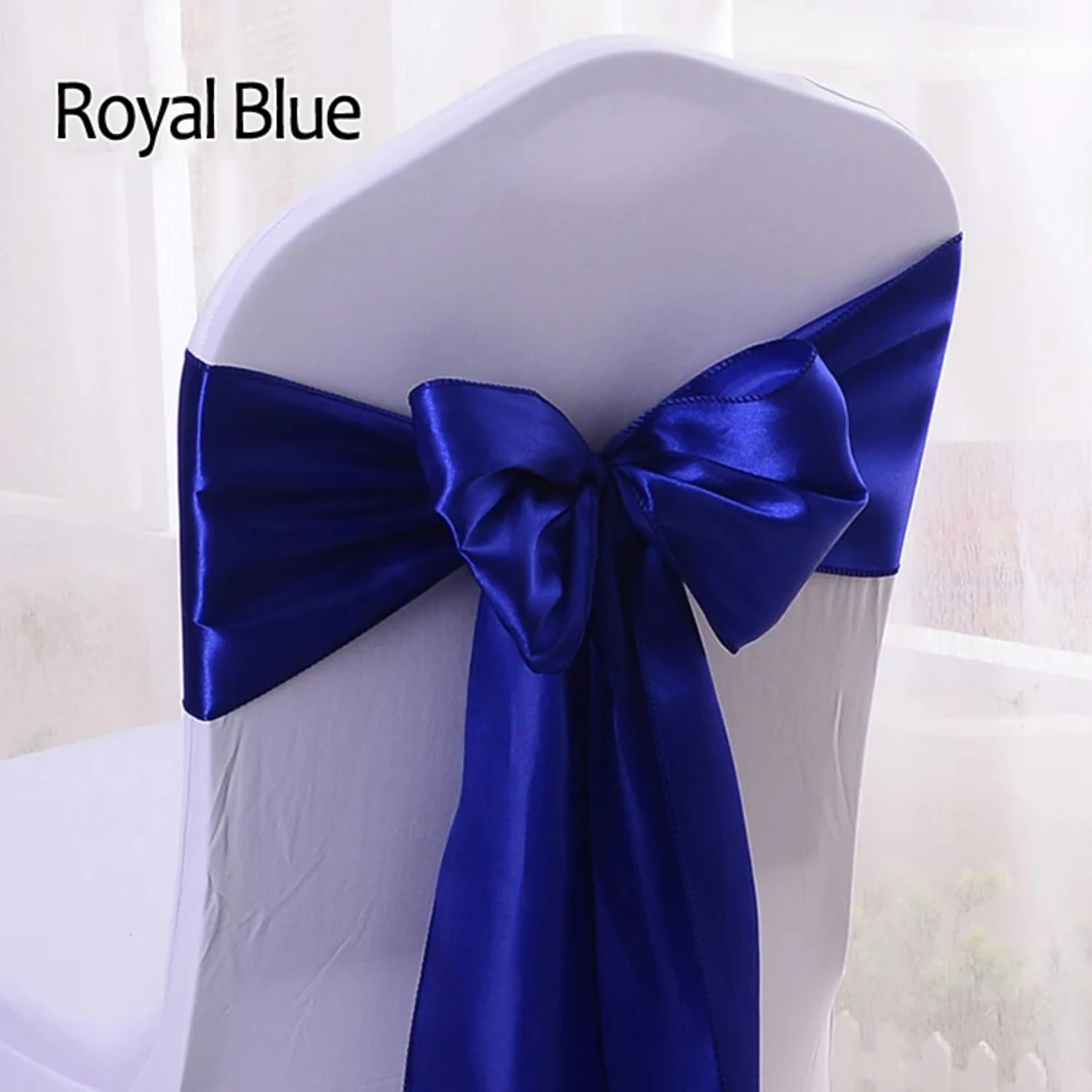 

25pc Satin Chair Sash Wedding Chair Knot Cover Decoration Chairs Bow Ties Party Rustic Wedding Decor DIY Wedding Chair Bands