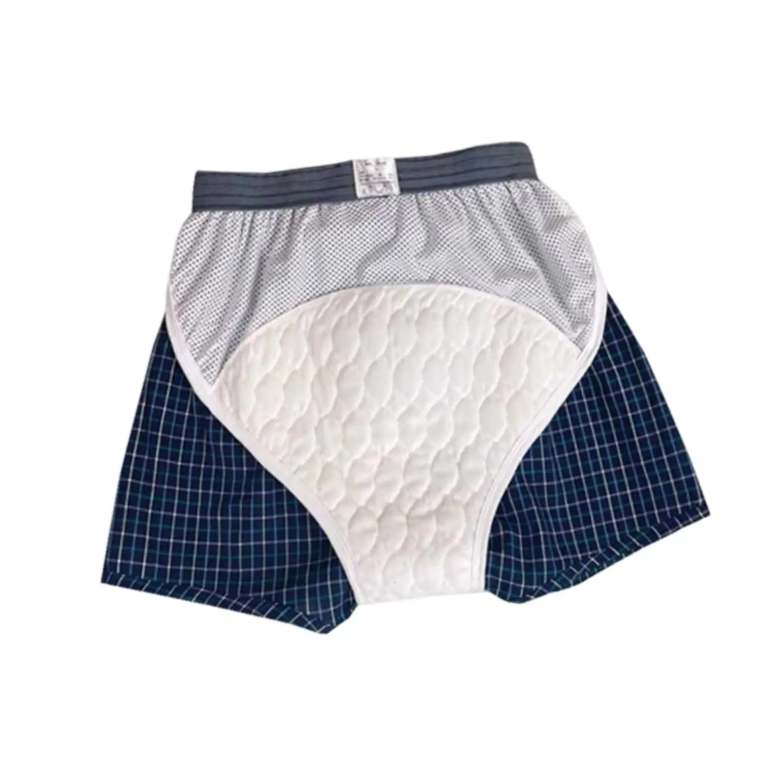 Reusable Waterproof Adult Incontinence Pant Leakproof Cotton Underwear Protection for Men Seniors Washable Diaper Cover