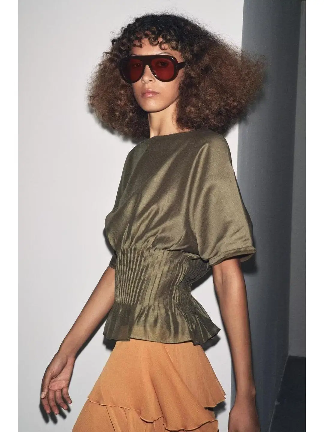 عادية Sle محبوك ort Sve واحد oulder الخصر Cinched المرقعة الصغيرة مطوي المرأة Faion الخريف الشتاء الأعلى