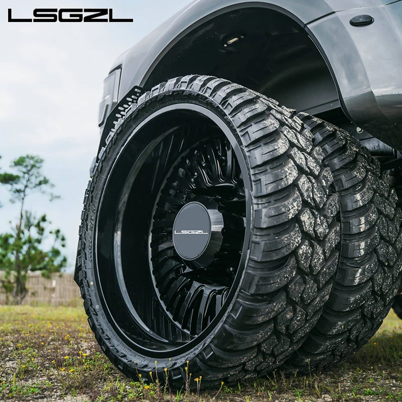 OEM Dually Rim Forged Deep Dish Truck Wheels Black Polished  for ford GTR toyota dodge H2 Car Wheels 20 22 24 26 28 Inch Rims