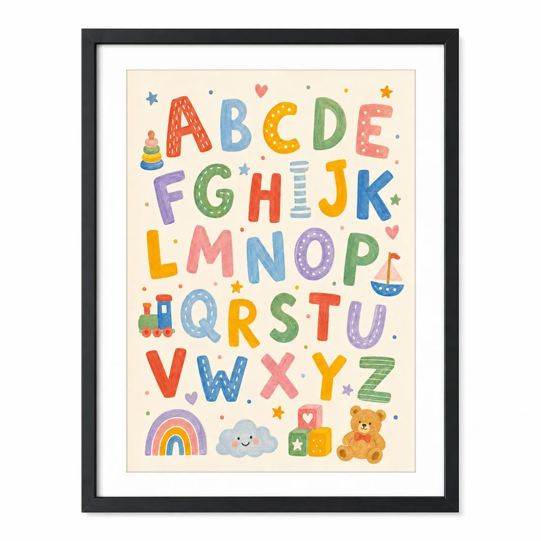 Alphabet Dreamscape Poster,Canvas Wall Print,Modern Art Illustration,High‑Grade Home Decoration Artwork for Bedroom,Living Room