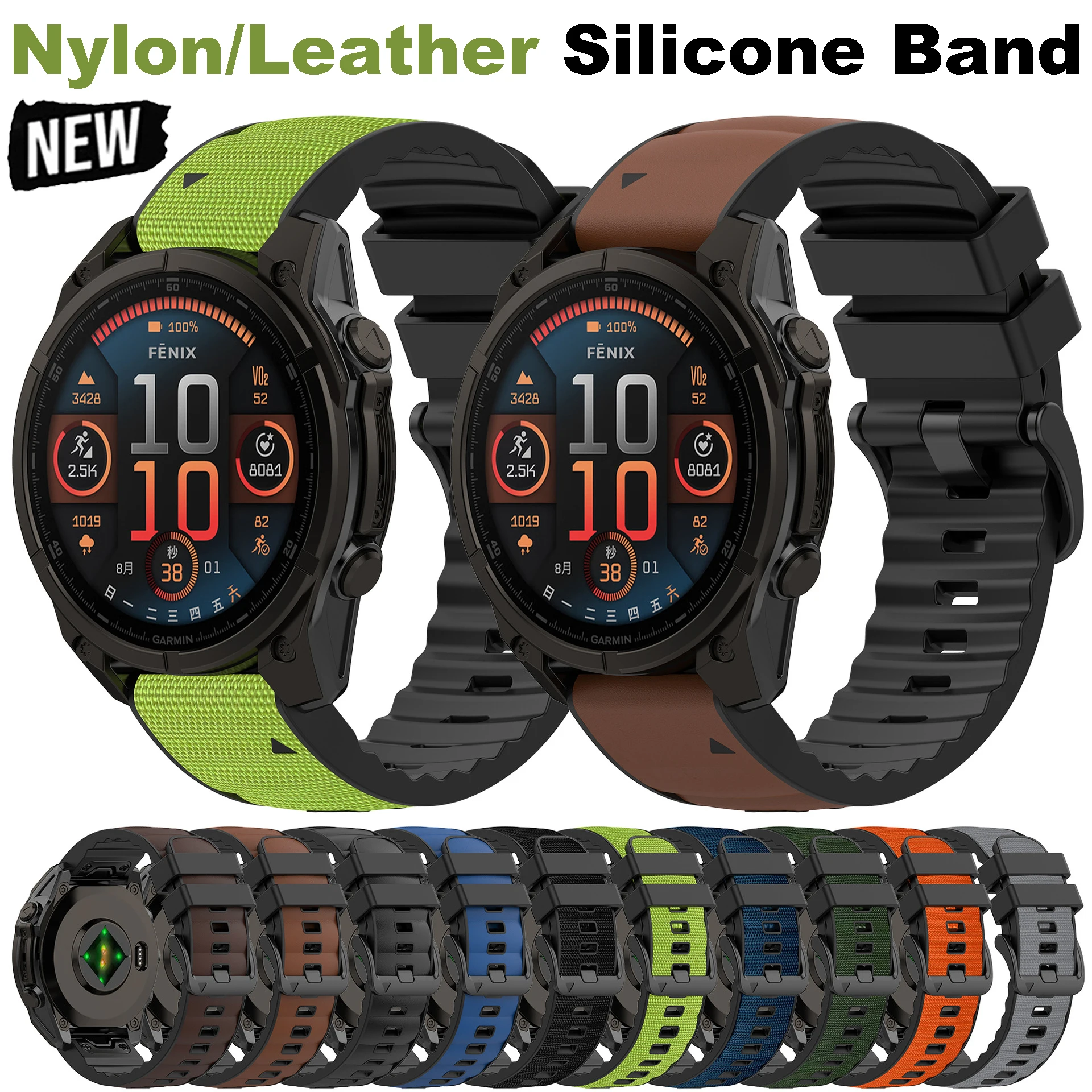 

Быстросъемный ремешок 22 мм 26 мм для Garmin Fenix 8 Pro E 7X 7 6X 6 5X Plus 3HR Forerunner 970 965 Quatix 8 7X, нейлоновый силиконовый ремешок