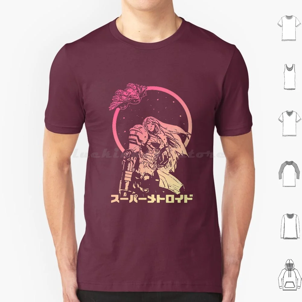 Interstellar Bounty Hunter T-Shirt T Shirt 6xl Cotton Cool Tee Metroid Aran Bounty Hunter Gamer Gaming Retro Samus Samus Aran