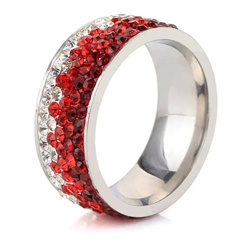 

Explosion Fashion Jewelry Crystal from Austrian Gradient Stainless steel ring with Women and female For Party