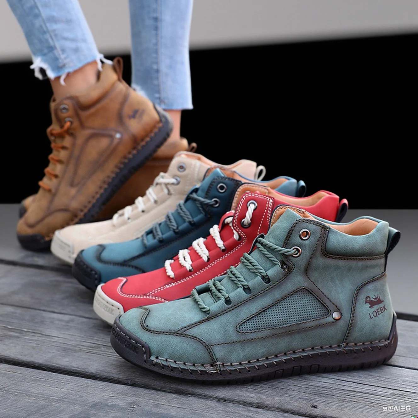 Short Boots Men Leather Sports Shoes with Handmade Stitching Design 2025 Women's Retro Loafers Suitable for Street Casual Style