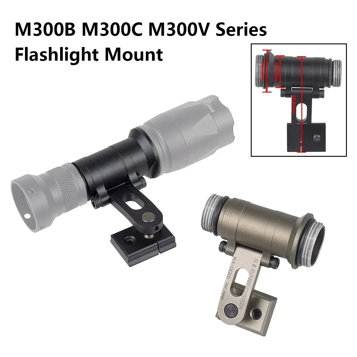 

Tactical Surefire M300 M300B M300C Weapons LED Scout Light for FAST Helmet ARC Rail Kit Mount Button Switch Airsoft Hunting Lamp