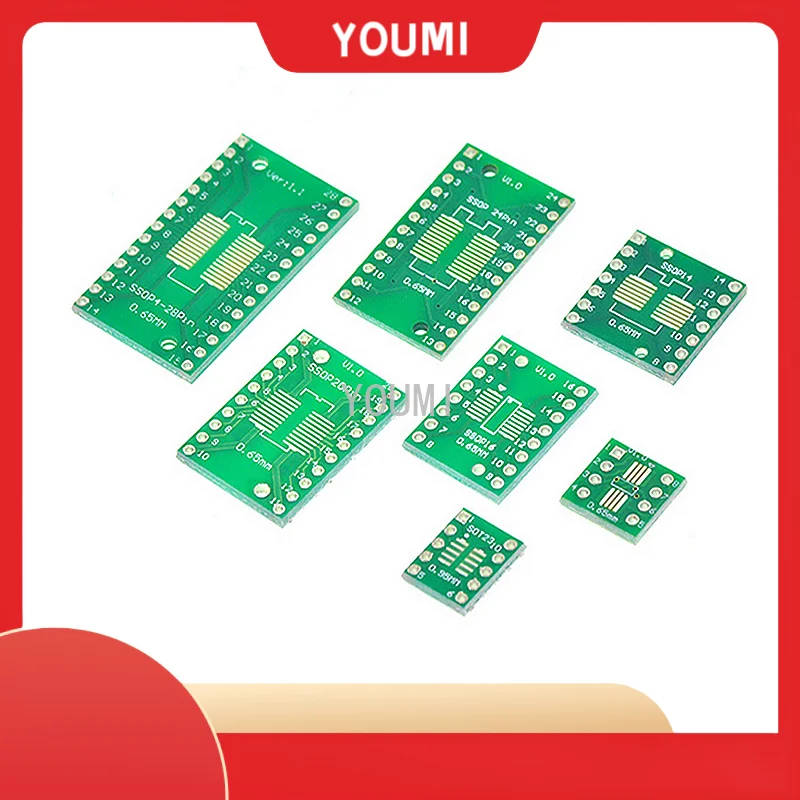 10pcs PCB Board Kit SMD Turn To SOP MSOP SSOP Adapter Converter Plate SOP MSOP SSOP TSSOP SOT23 8 10 14 16 20 28 SMT To DIP