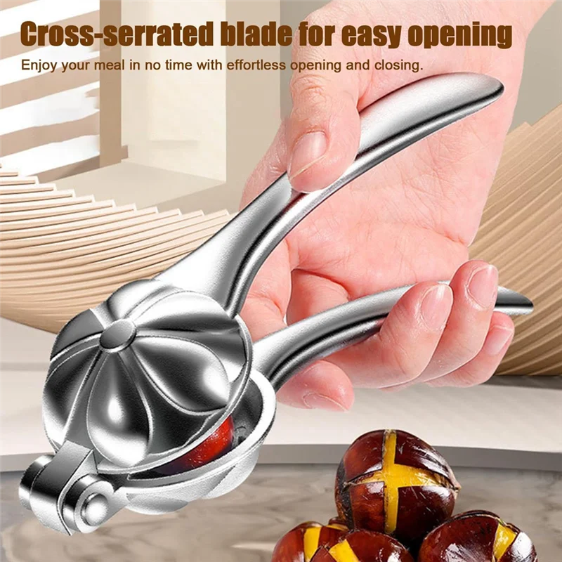 

Nutcracker Chestnut Clip Nut Crackers Sheller Walnut Pliers Stainless Steel Chestnut Cutter Tool Metal Nut Opener Plier Dur