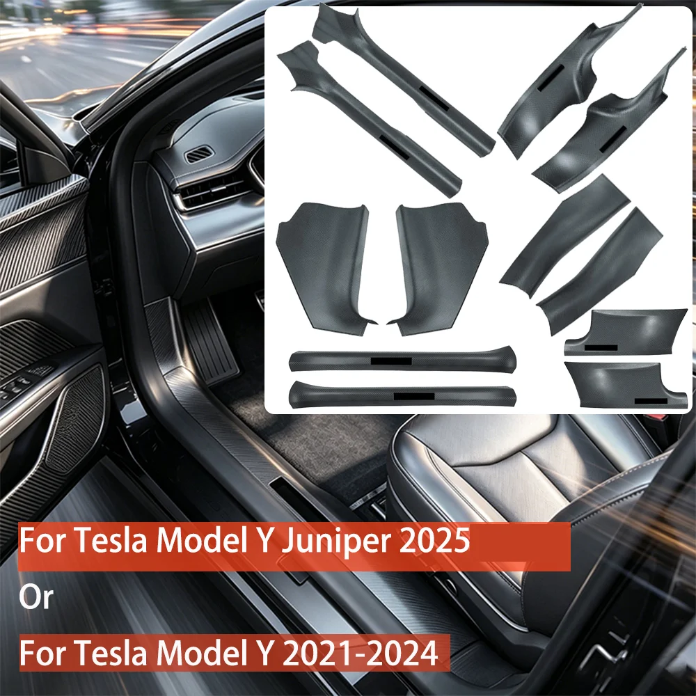 For Tesla Model Y 2021‑2024 Or Model Y Juniper Door Sill Protector Seat Anti‑Kick Pad Corner Protector Anti‑Scratch Accessories