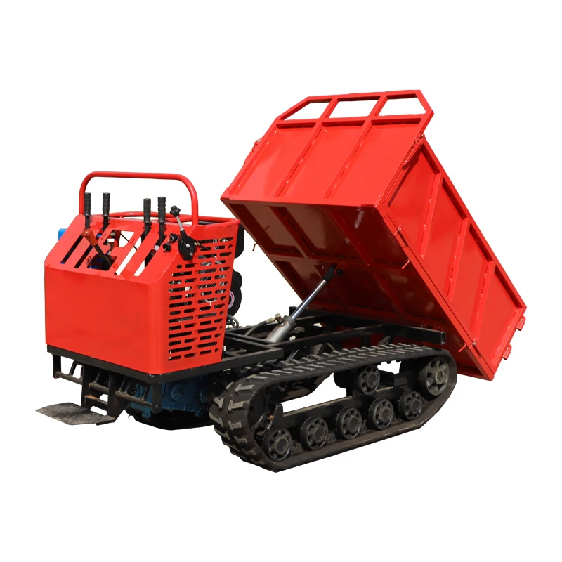 HW1200SL Dumpers Electric Start Hydraulics For Tipping Material Diesel Driven Rubber Track Dump Truck Construction Plant Custom