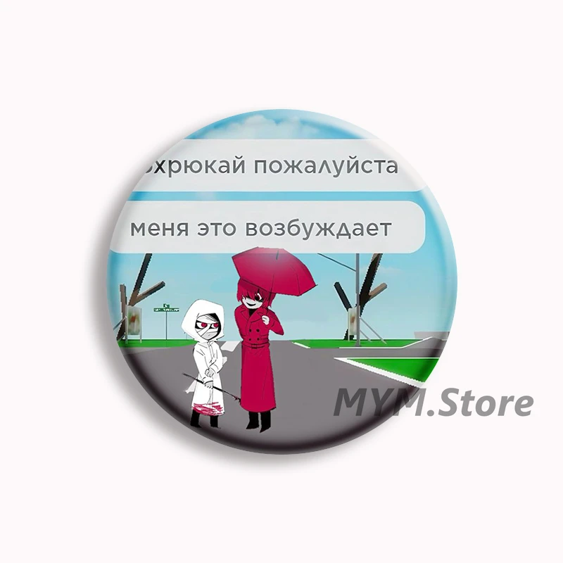 Homicipher Mr.Scarletella Anime Soft Button Pin Cartoon Game Character Brooch Badge Bag Decor Accessories Gamer Collect