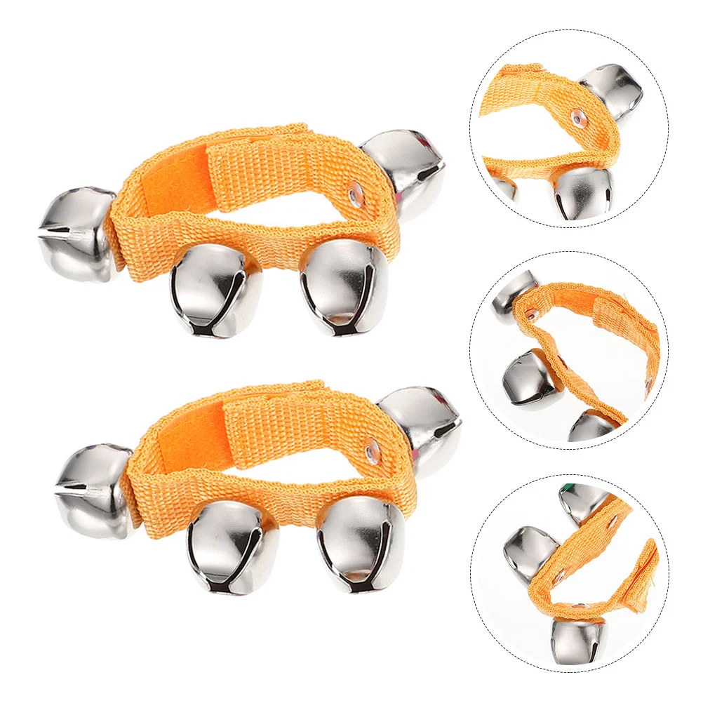 2 Pcs Wrist Bell Orff Rattle Child Childrens Toys for Kids Alloy Party Band Bracelets