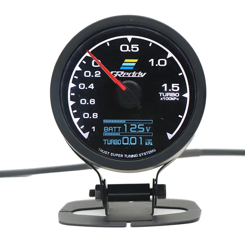 GReddi Boost Gauge 62mm 2.5 Inch 7 Colors LCD Display Turbo Oil Pressure RPM Water Temp Tachometer Racing Meter With Sensor