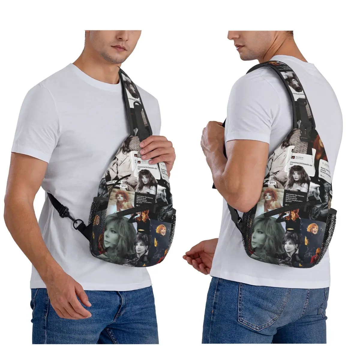 

Mylene Farmer Jeanne Gautier Fashion Singer Chest Bag Men Sling Crossbody Backpack Chest Bag Traveling Daypack Shoulder Bag
