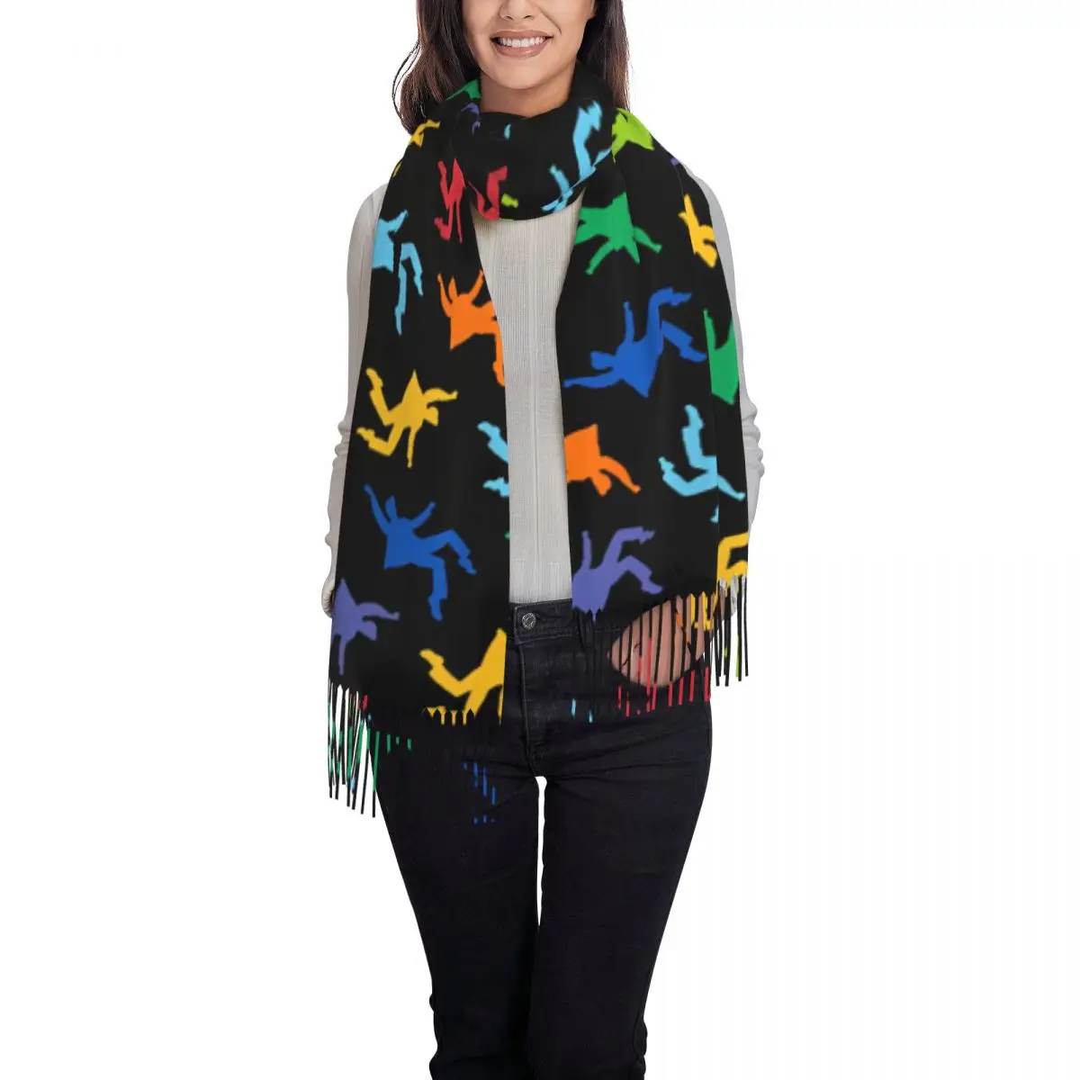 Women's Scarf with Tassel E-Elvis P-Presleys Colorful Long Soft Warm Shawl and Wrap Gifts Cashmere Scarf