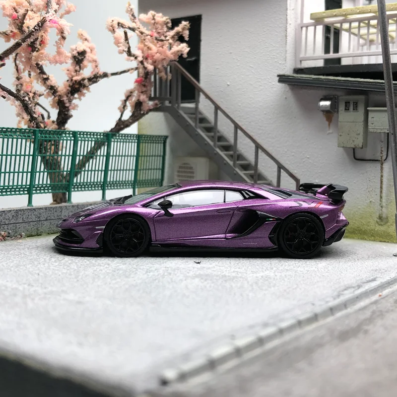 Diecast Model Car 1:64 Size Lamborghini Alloy Car Model Aventador SVJ Super Car Collection Toys for Boys Gift Original Box