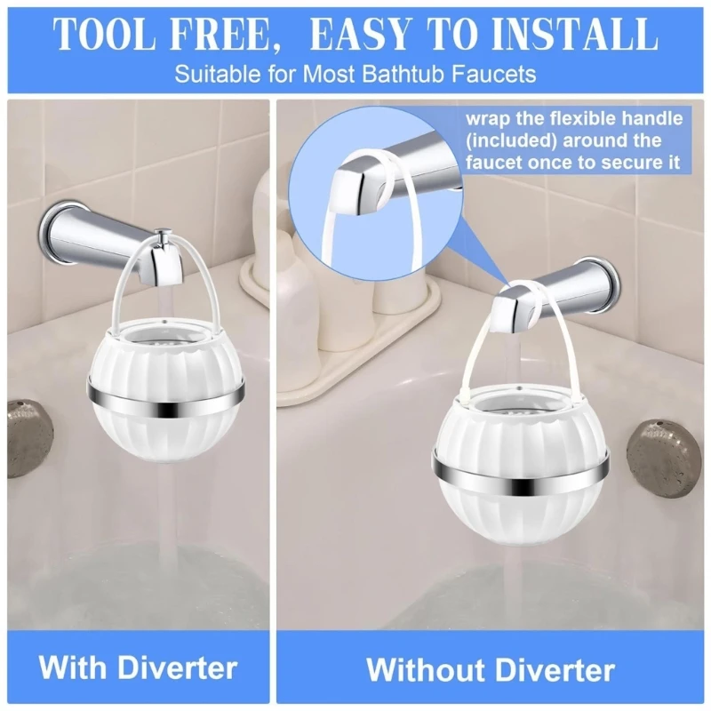 

PP Material Portable Shower Water Filter Bathtub Water Filter for Tub Faucet To Improve Water Quality Hanging Shower Filter