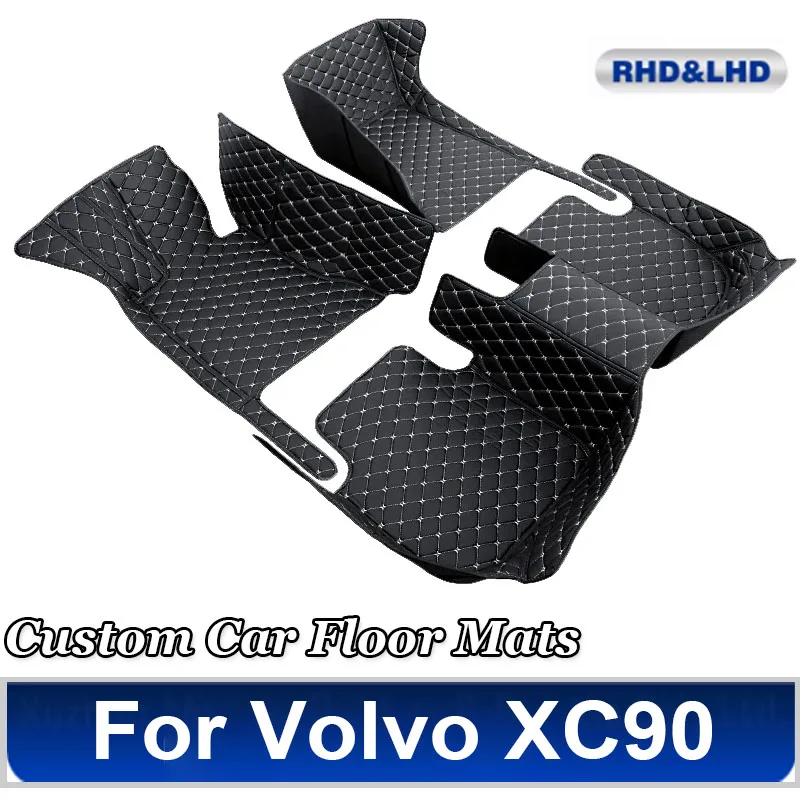 Car Floor Mat For Volvo XC90 MK1 2002~2014 7seat Dirt-resistant Leather Mat Cubre Pisos Para Autos Car Accessories Interior Part