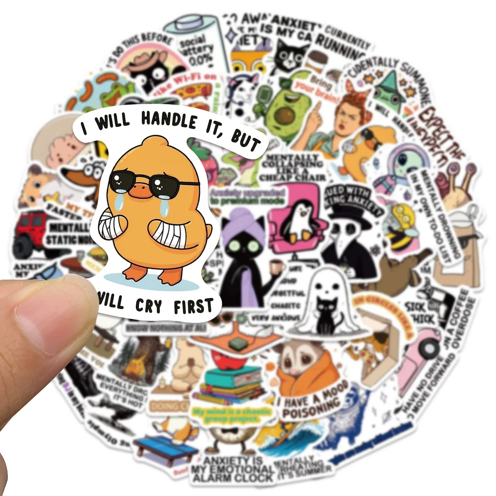 50pcs Cartoon Cute Animal Sticker Funny Cool Decal For Phone Case Laptop Guitar Skateboard Helmet Label Magazine PVC Sticker