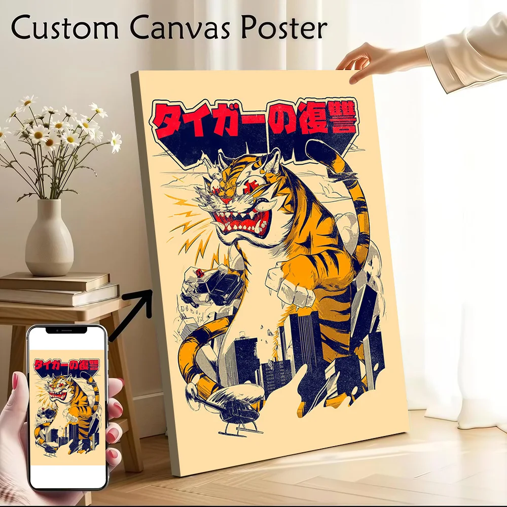 Revenge of the Tiger Canvas Poster Wall Art Customizable High Quality Printed Picture for Home and Decoration Room Ornaments