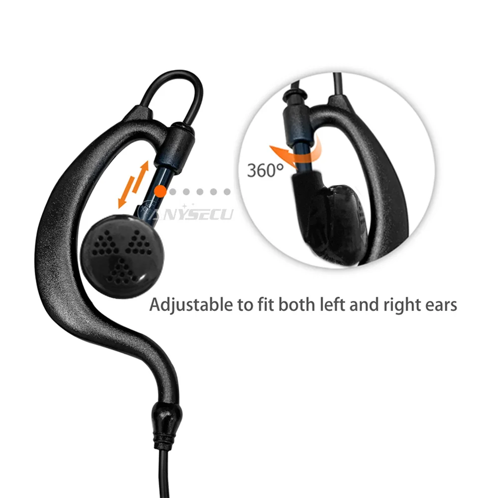 10pcs Earphones PTT with Mic Walkie Talkie Earpiece G Type for Kenwood Baofeng TYT quansheng anysecu UV-5r UV-5R UV82 Bf-888S
