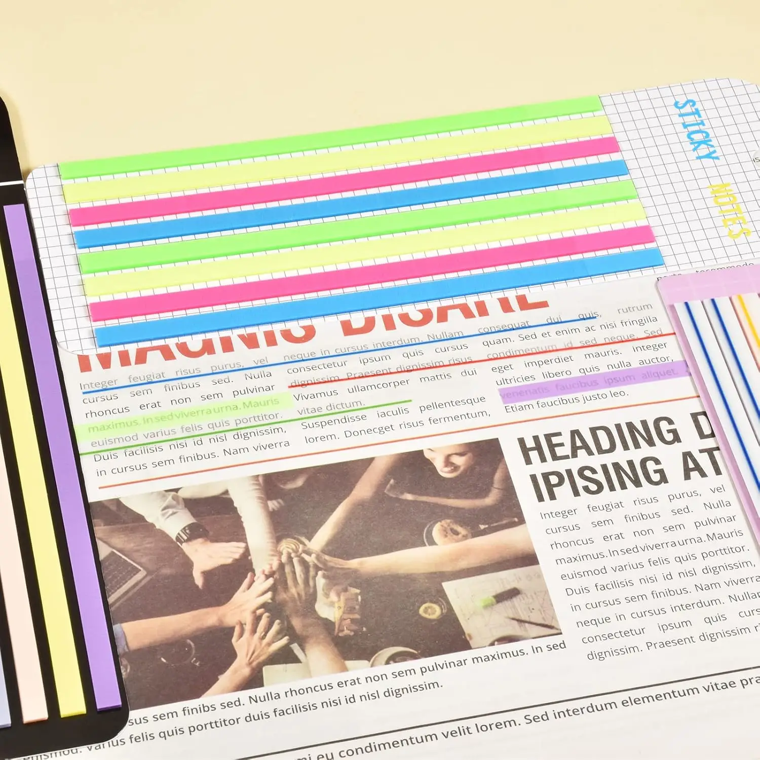 Picture 7: 960Pcs Ultra-thin and long strip Transparent Highlighter Tape Reusable, Clear Sticky Tabs for Annotating Books,forOffice School