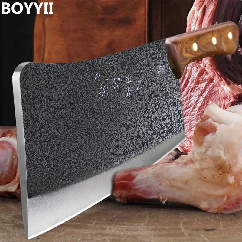 6mm Thickened Knife 1 KG Chopping Knife Handmade Forged Kitchen Bone Butcher Durable Hard Blade Chopper Kitchen Knife Cleaver