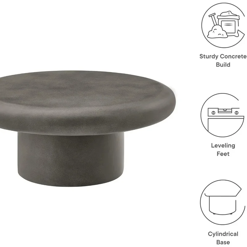 طاولة القهوة المستديرة الخرسانية الحديثة طاولة الفناء الحجرية الفاخرة الأثاث الرجعية المستديرة Escrivaninha Salontafel منتصف القرن