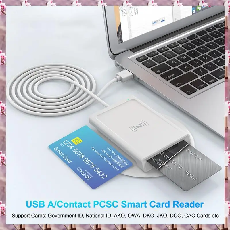 2025 Contact + NFC 2-In-1 Smart Card Reader PC-Linked Dual-Interface Smart Card Reader/Writer Contact PCSC Smart Card Reader,Con