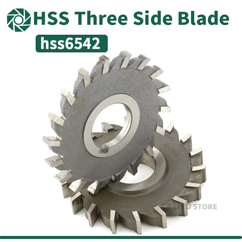 Hot 1PCS 50mm 63mm 75mm 80mm 100mm 125mm 130mm 150mm HSS Three Straight Tooth Blade Face Milling Cutter,4mm-20mm thickness