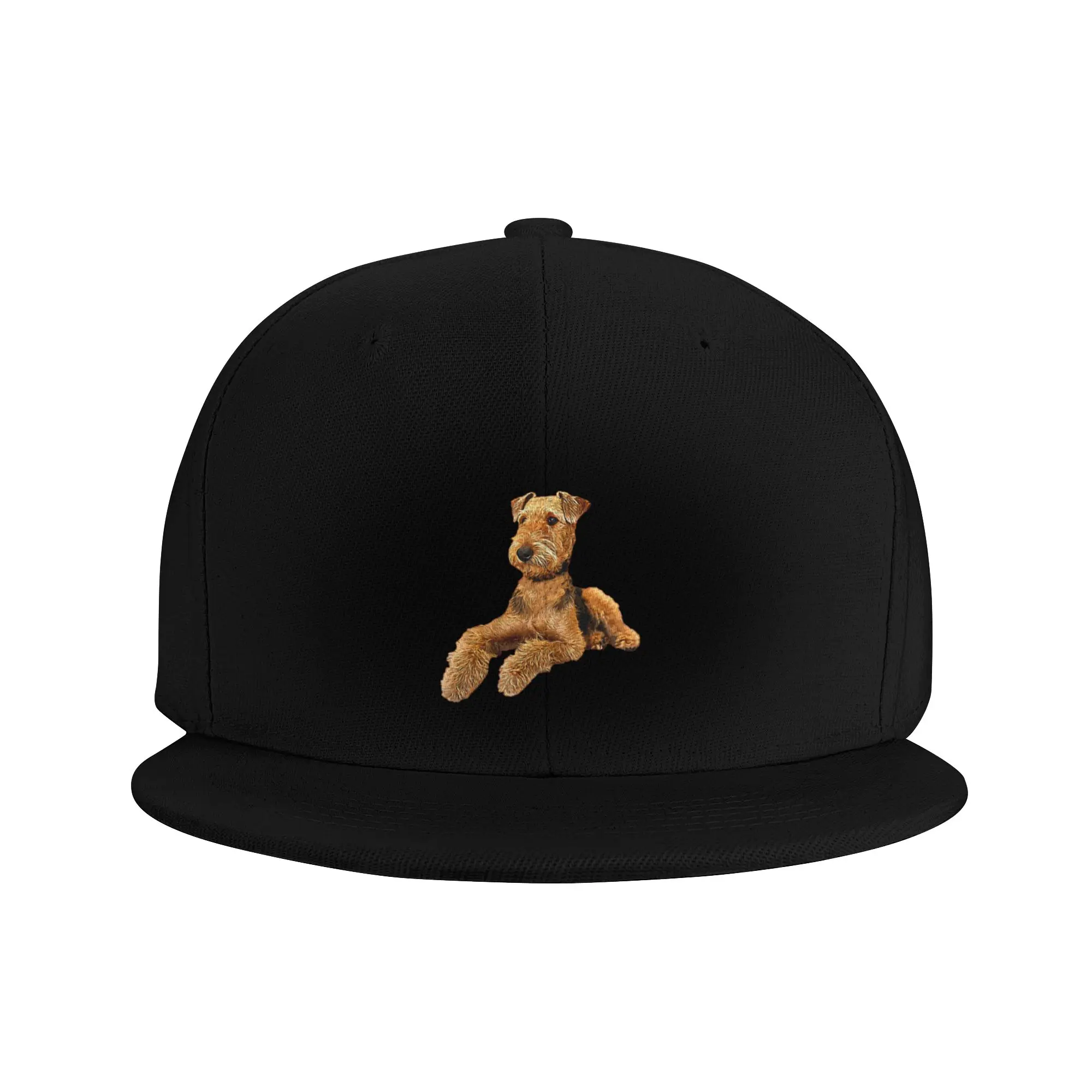 Fashion Airedale Terrier Beautiful Dog Flat Brim Sun Hat  High Cost-Performance Cap Men
