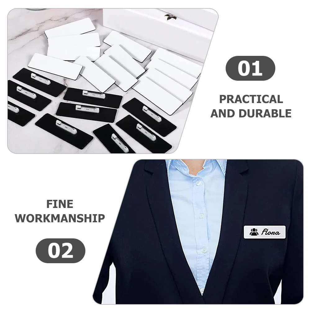 

16pcs Blank Name Tags Diy Hard Name Badge With Pin For Students Workers Office Schools Hotels Restaurants Flight Attendants