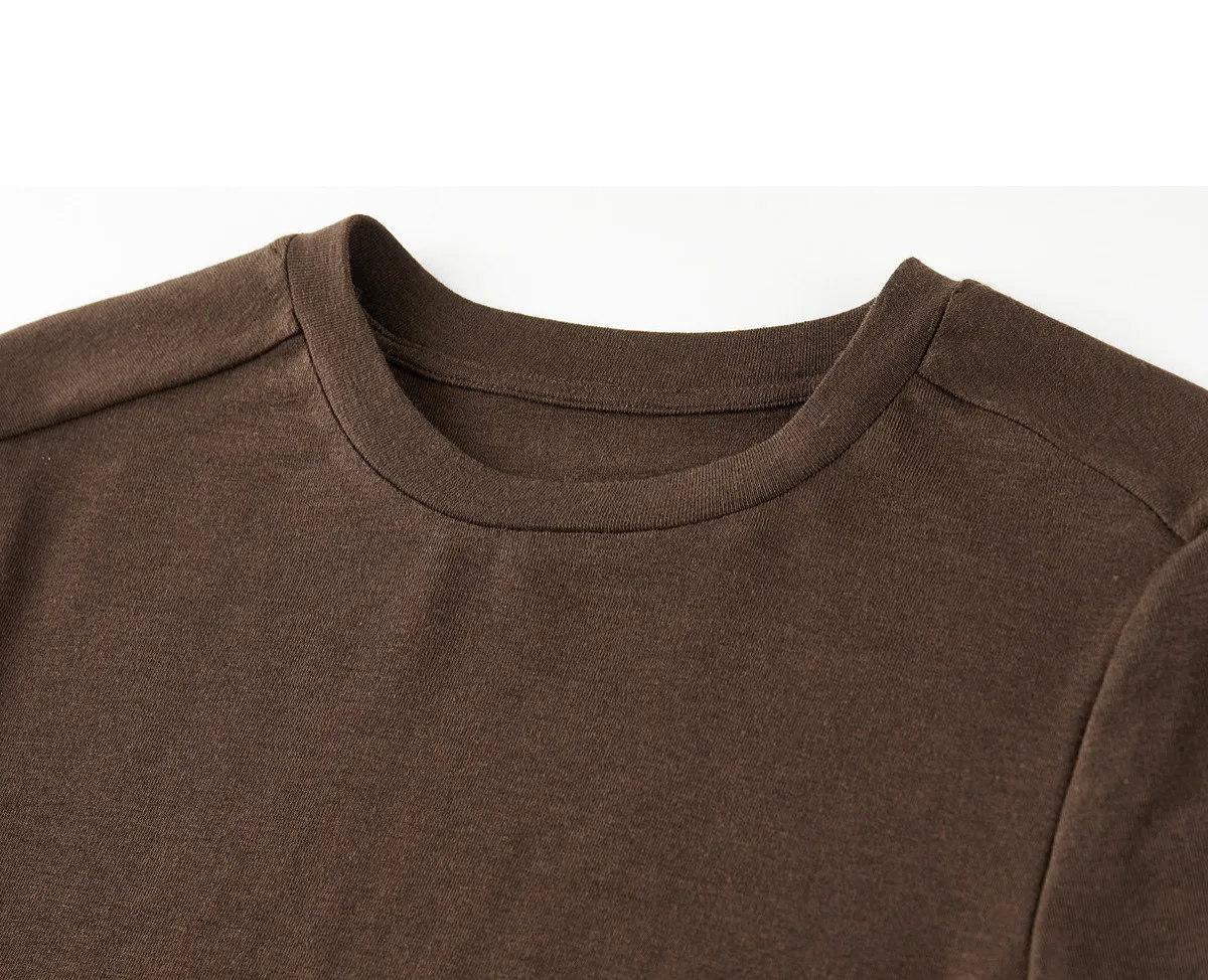 SENTUBILA Damen Langarm-T-Shirt Souffle Cloud 2026 Herbst Rundhals Tragbare Schichtung Vielseitiges Seidiges Layering-Oberteil 163TA7936 – Detail 28
