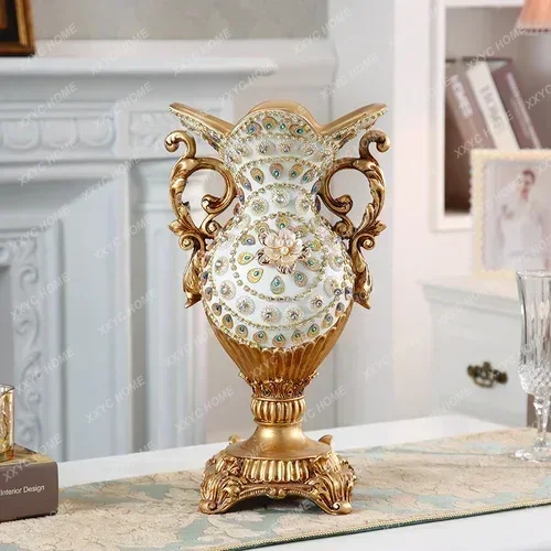 Luxury Vase Decoration Creative Flower Arrangement for Dining Table Retro Living Room Decor Flower Vase Elegant Home OrnamentY