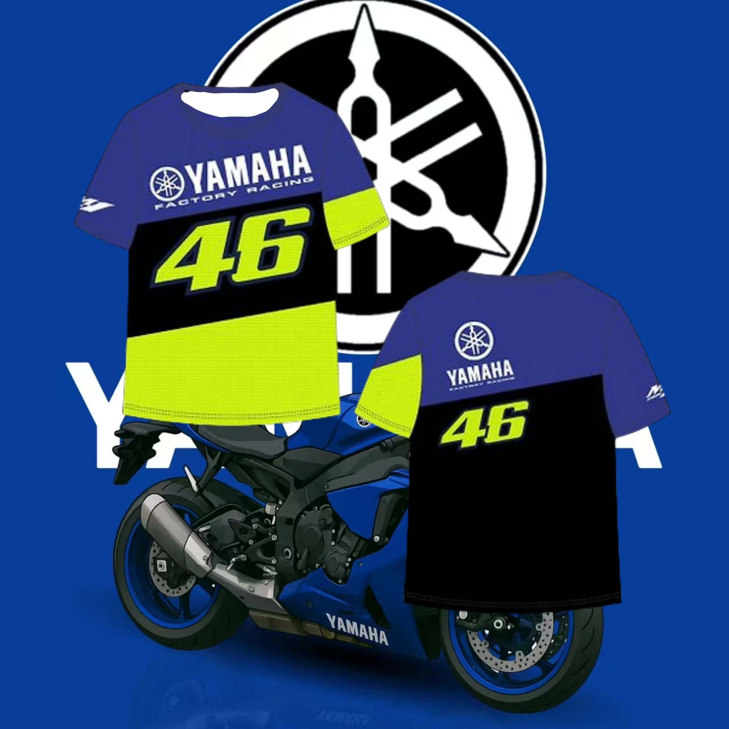 

2025/26 Горячая мотоциклетная командная форма Yamaha, быстросохнущий дышащий гоночный костюм, летняя футболка для взрослых, модный топ унисекс