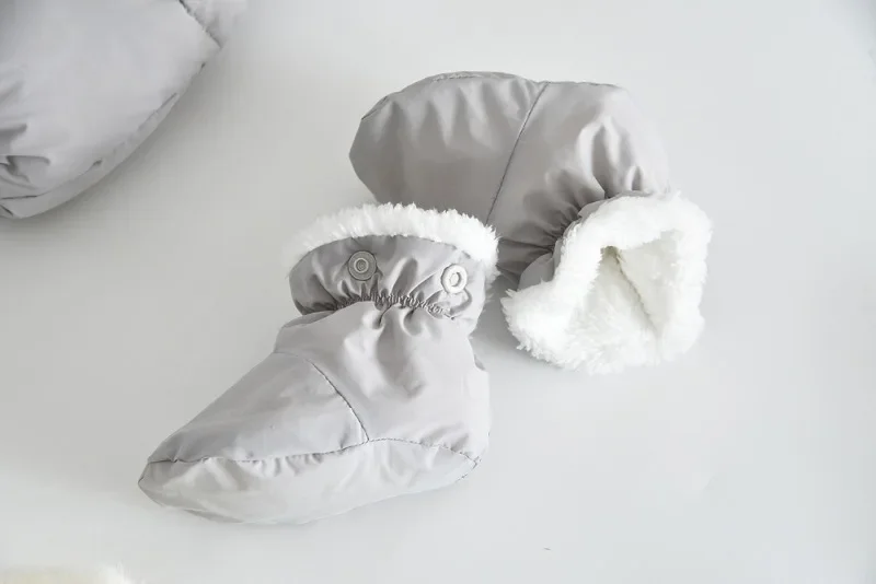 4-teiliges Set BELLBELL Winter-Strampler für Neugeborene Mädchen + Schal + Handschuhe + Schuhe, Outfit mit Kapuze, Plus Samt, warm, für Säuglinge, Babys, Mädchen, Jumpsuits – Detail 20