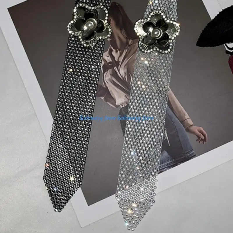 573B Lightweight Rhinestones like Stones Neck Accessory For Business Casual Outfits