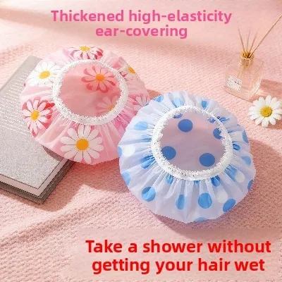 Kitchen anti-fumes hat women's bath hair cover thickened shower cap waterproof bath cap shower double-layer hood cap