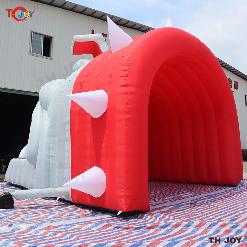 Gigantische Outdoor Opblaasbare Bulldog Tunnel Dier Mascotte Hoofd Ingang Kanaal Voetbalhelm Tent Voor Sportevenementen