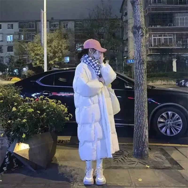 

Winter Thickened Long Down Jacket Women's Korean Style Loose Versatile Outerwear Commuter Friendly Warm Cotton Coat