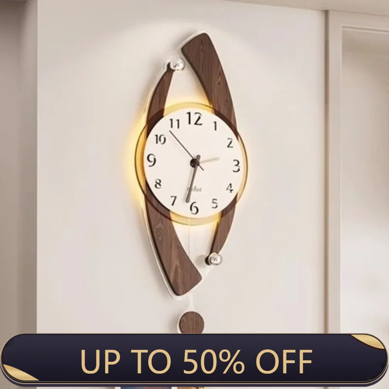 Retro Wall Clocks Nordic Minimalist Acrylic Clocks Elegant Aesthetic Design Clock Household Entrance Hall Luminescent Clock