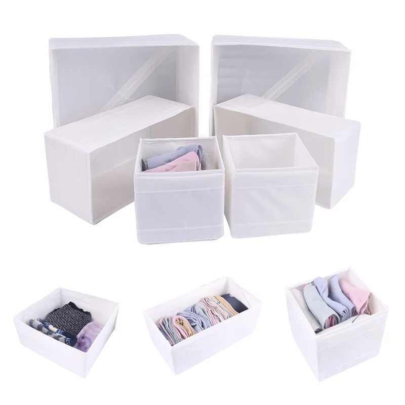 Clothes Organizer Compartment Storage Box Foldable Washed Home Organizer for Underwear Jeans Socks Wardrobe Storage Containers