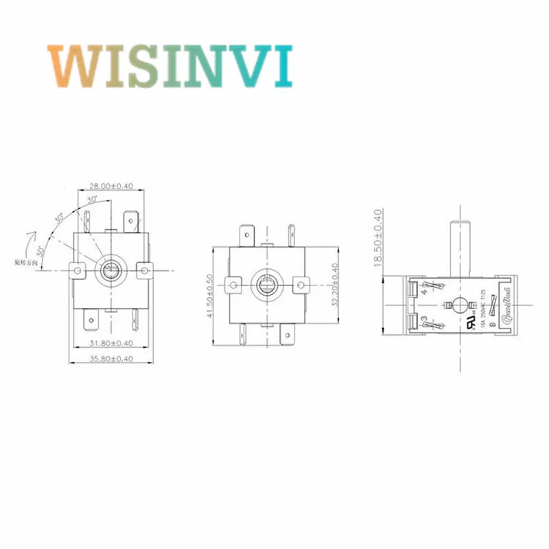 1PCS  XK2 XK234-7 25T125 series heating rotary selection switch circulating gear 6pin 4gear＆ 5pin 4gear 15A250V 26A125V