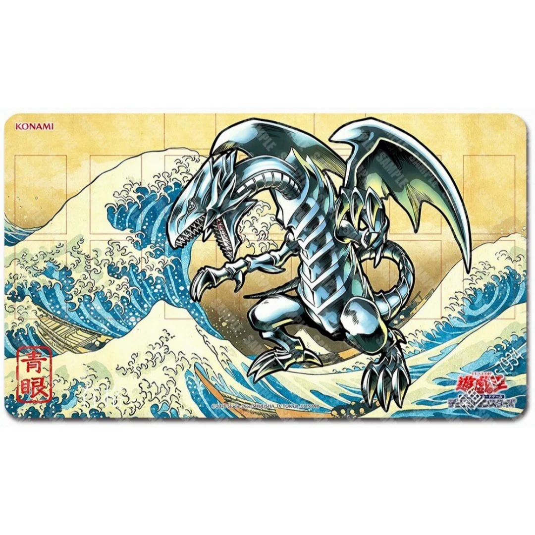 600x350mm Yu-Gi-Oh! Diy Blue‑Eyes White Dragon Ukiyo‑e Mat 2mmseamless Edge Single Rubber Board Game Card Mat Mouse Pad Toy Gift