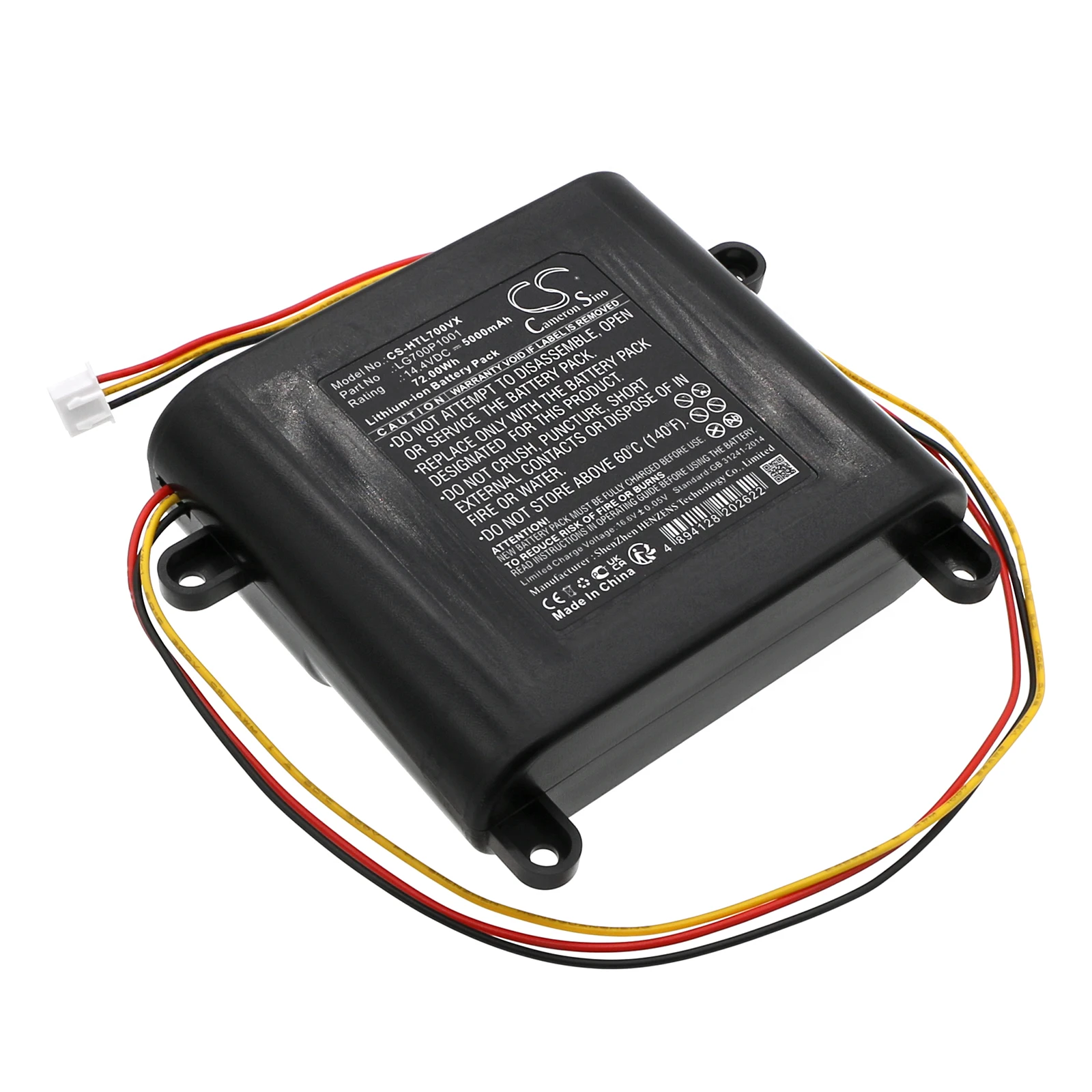 CS Replacement Battery for HOBOT Legee 7 PN:LG700P1001 5000mAh / 72Wh