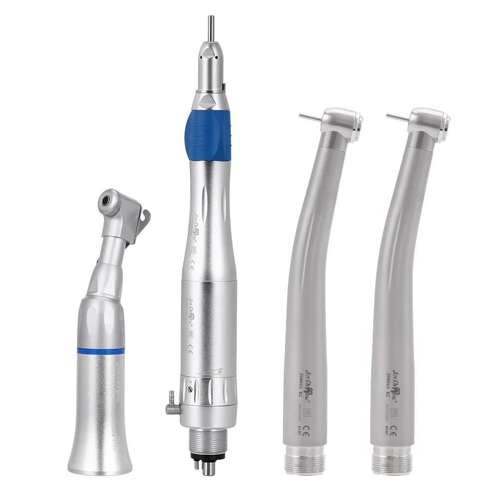 1set Dental High & Low Speed Handpiece Kit Standard Push Button Single Way Water Spray E-type Air Motor M4 / B2 Whole Set