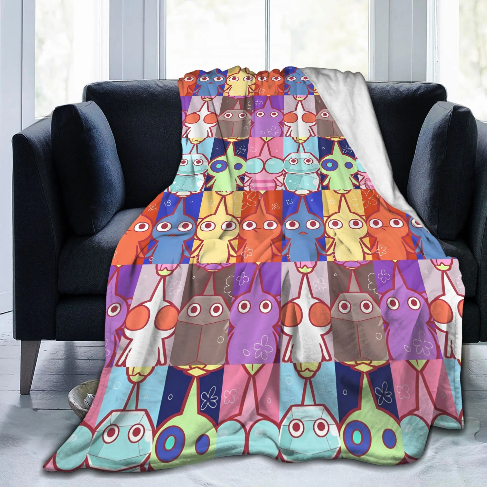 Pikmins Fleece Throw Blankets Video Game Blankets for Home Travel Super Soft Bedding Throws,