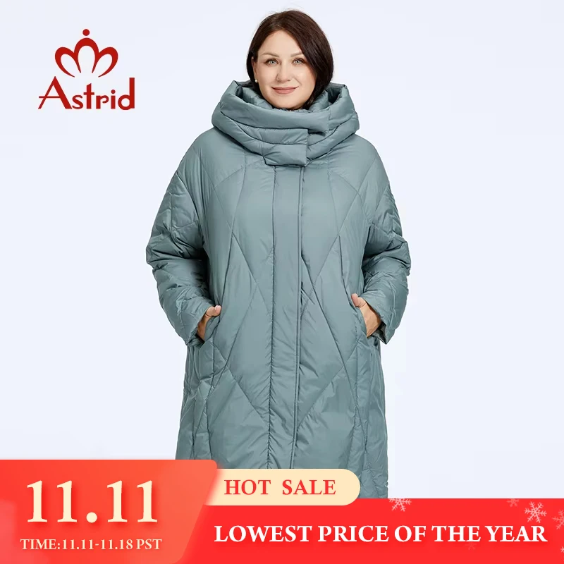 Astrid chaqueta de mujer invierno 2023 chaquetas de talla grande Bio abajo Abrigo de algodón acolchado con capucha Parka de mujer ropa femenina impermeable